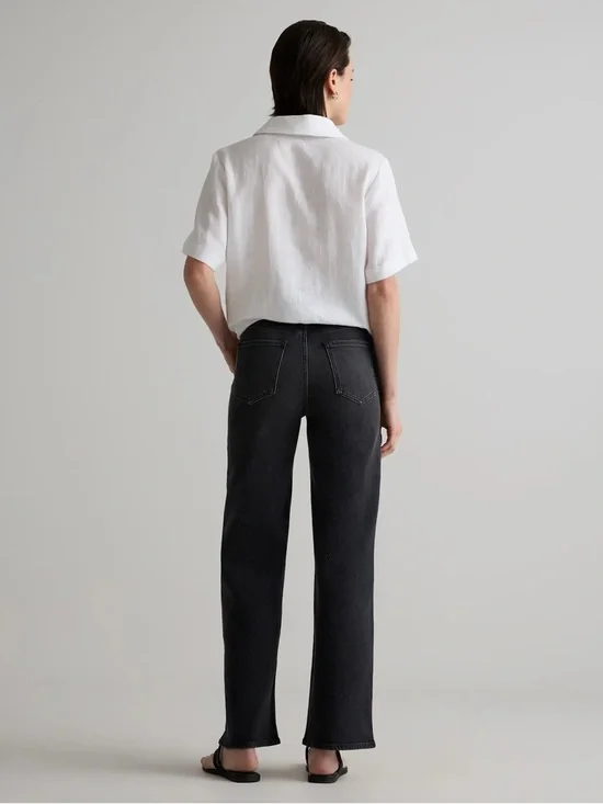 Quince Bella Stretch Relaxed Straight Jeans in Charcoal Black Women’s Size 24 - Picture 3 of 11